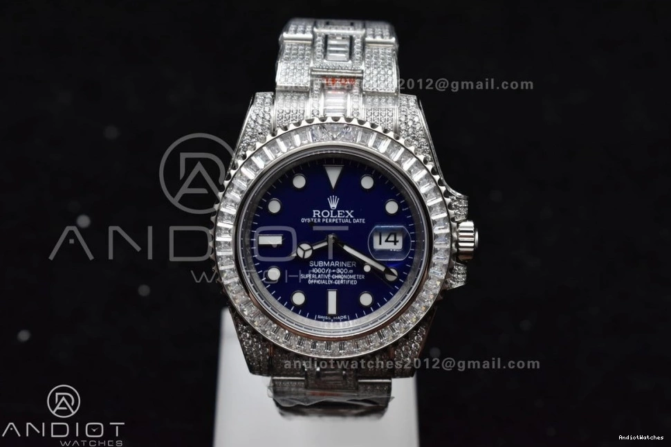 Dial 1149 Chic AMGF Blue Best On 40mm Submariner Full Edition Bracelet VR SS On Diamonds 0523